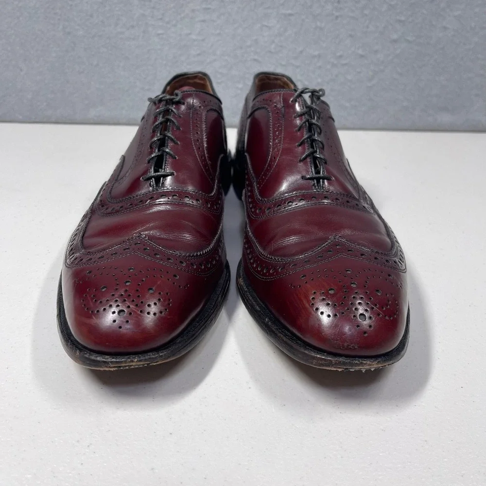 Allen Edmonds Shoes Mens Size 14B McAllister Wingtip Oxford Burgundy Leather